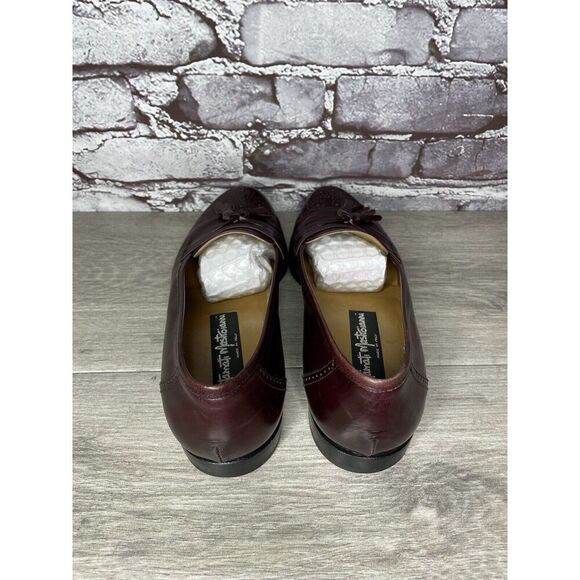 Stamati Mastroianni Burgundy Leather Wingtip Tassel Loafers Men’s Sz 8M US/41EU - Picture 5 of 16